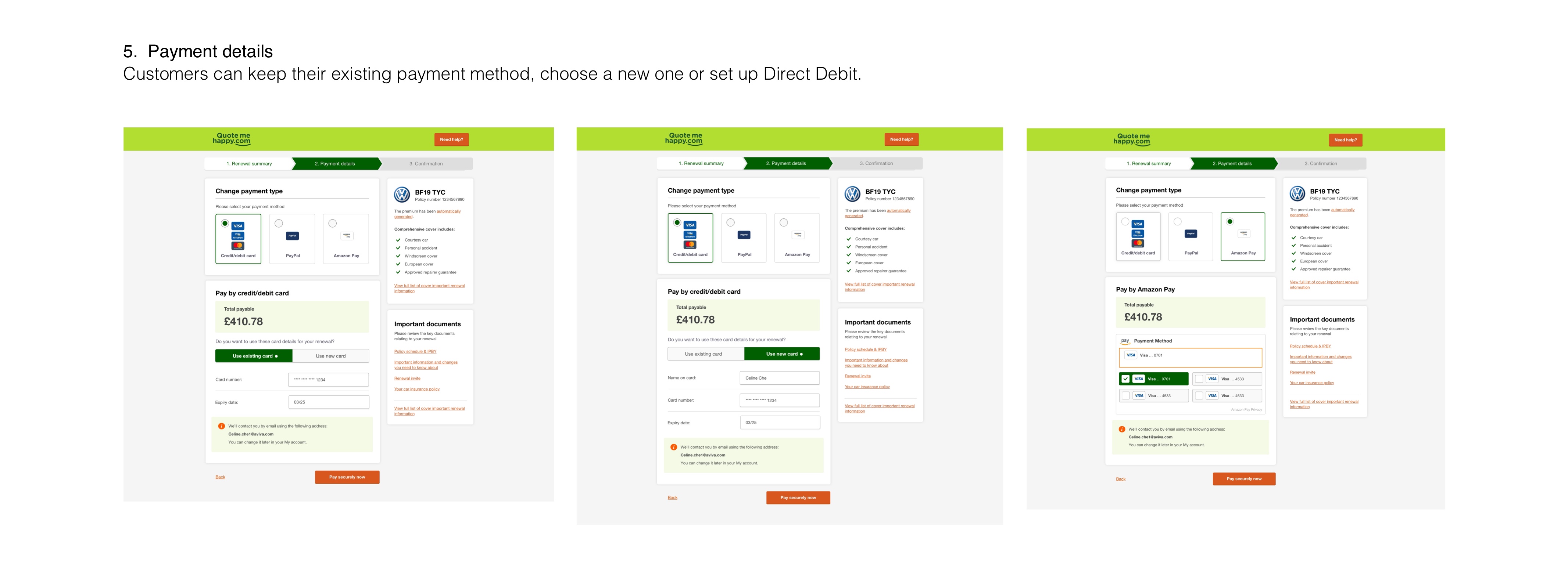 Choosing how to pay